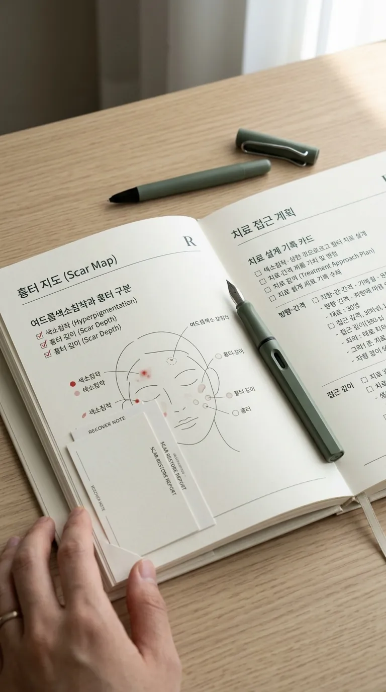 상담 노트 위 펜