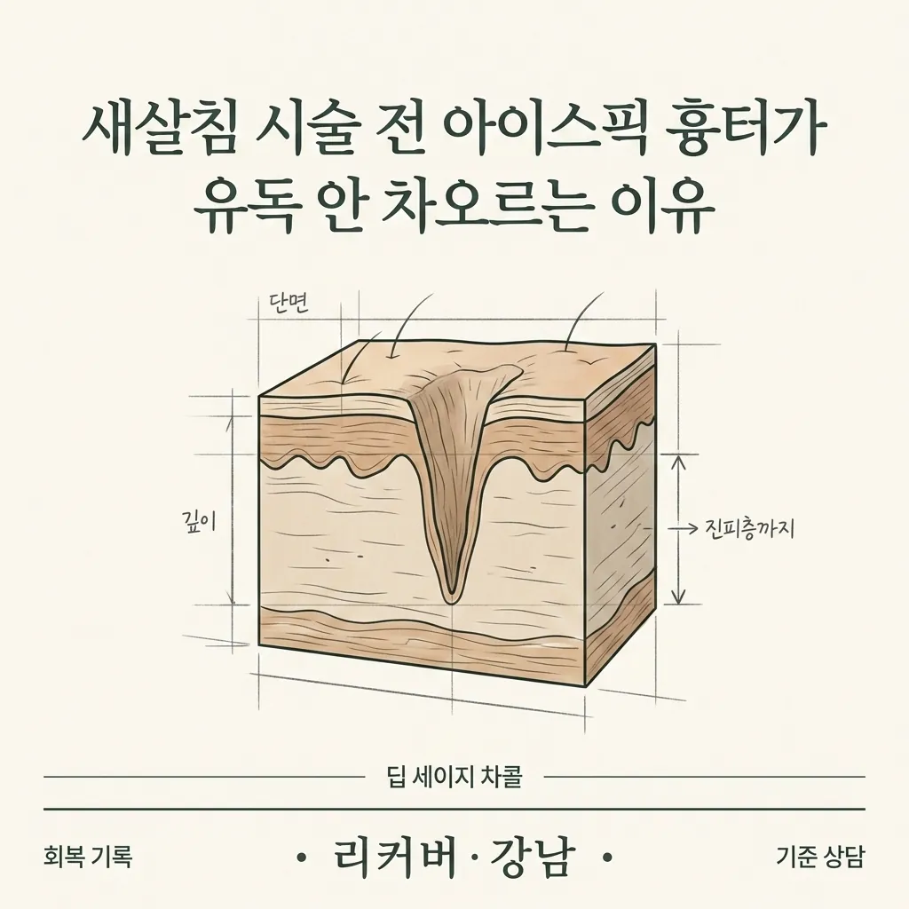 썸네일 - 아이스픽 흉터 새살침 상담 전, 단면과 피부 상태를 확인하는 이유