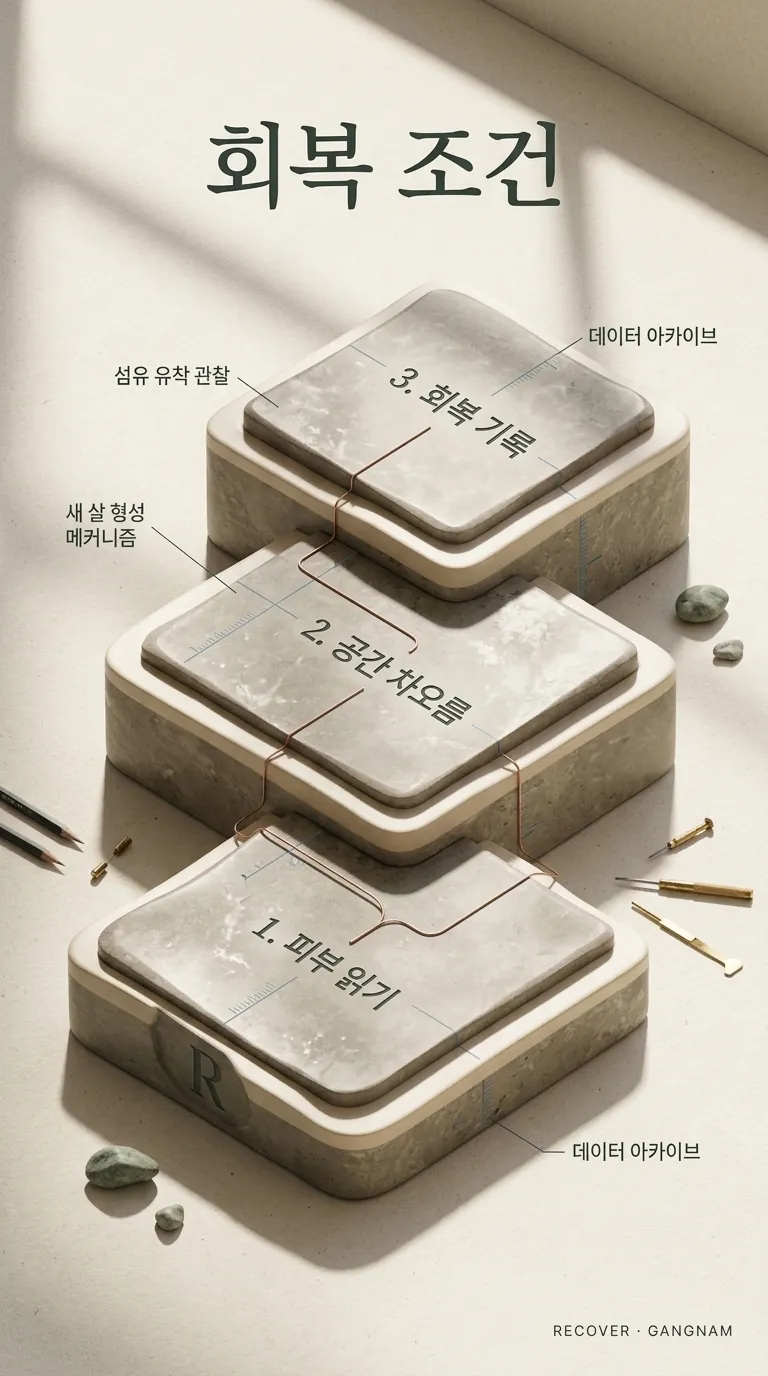 회복 조건 3단계를 보여주는 인포그래픽