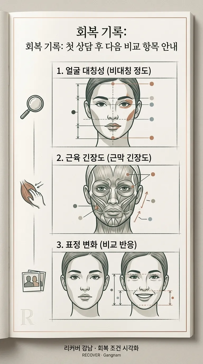 첫 상담 후 다음 방문 시 비교할 항목을 정리한 안내서