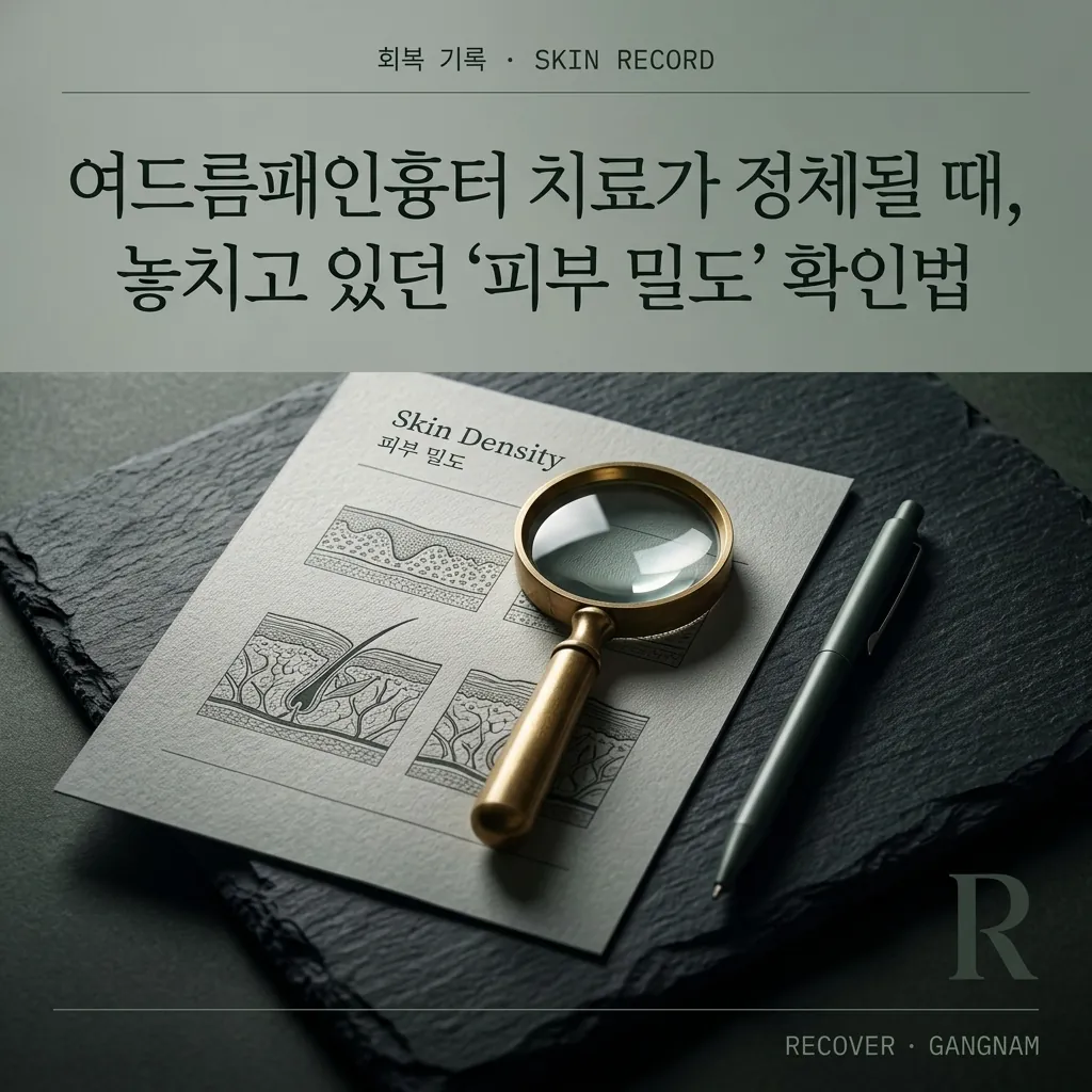 썸네일 - 여드름패인흉터 치료가 정체될 때, 놓치고 있던 '피부 밀도' 확인법