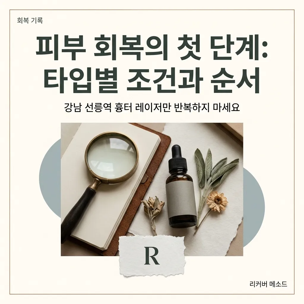 거울 앞 피부 고민