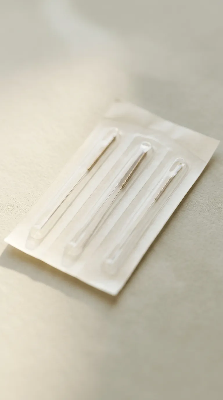 멸균 포장된 미개봉 일회용 침 패키지