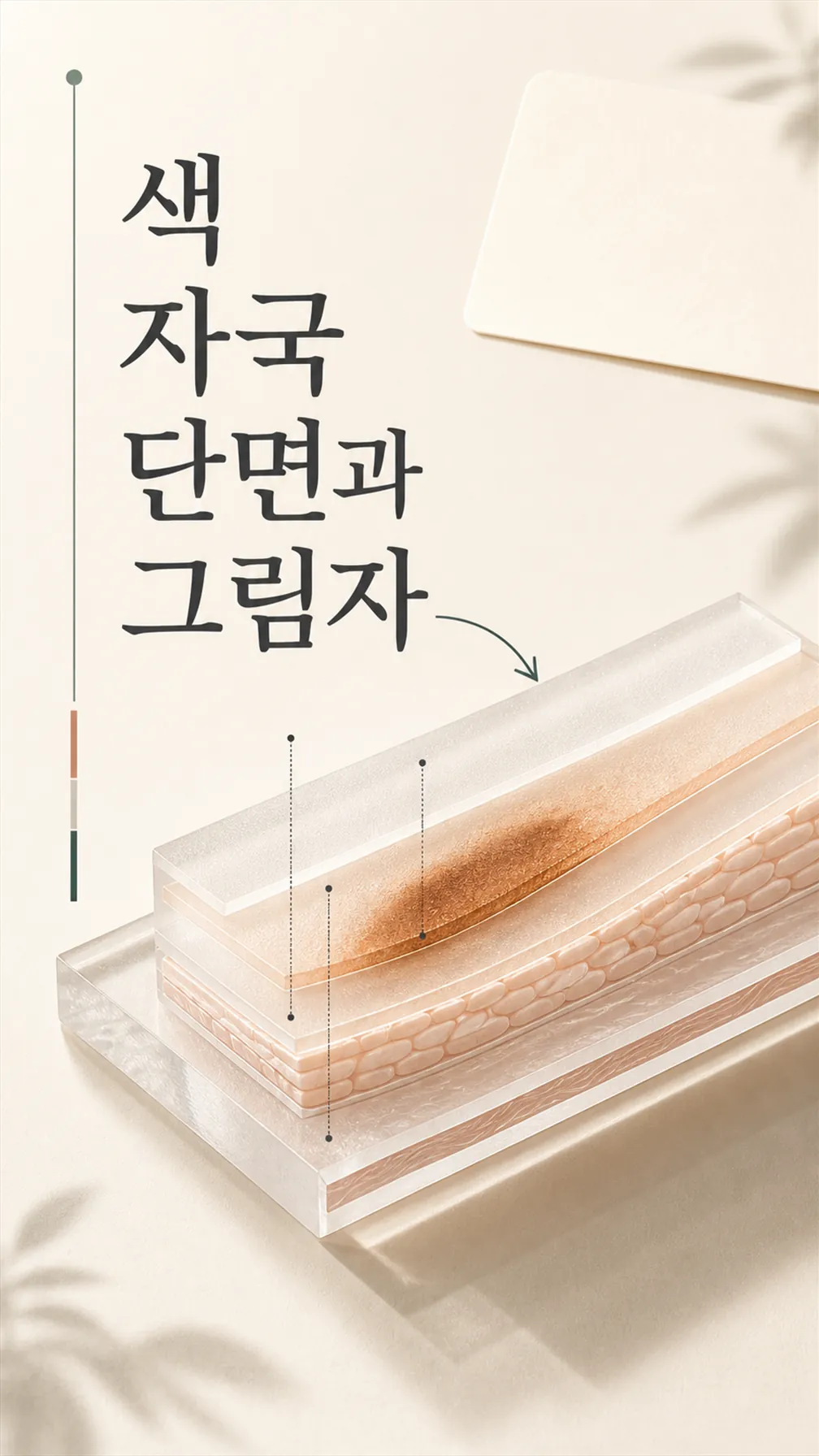 색 자국 단면과 그림자