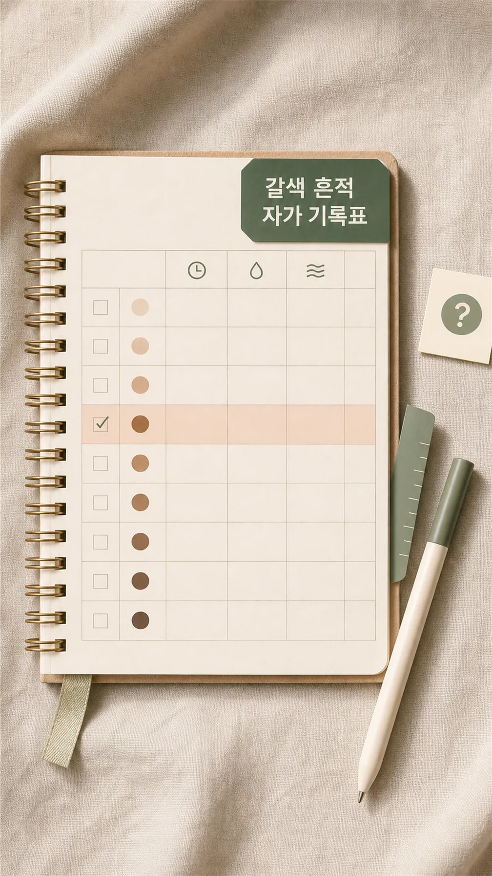 갈색 흔적 자가 기록표