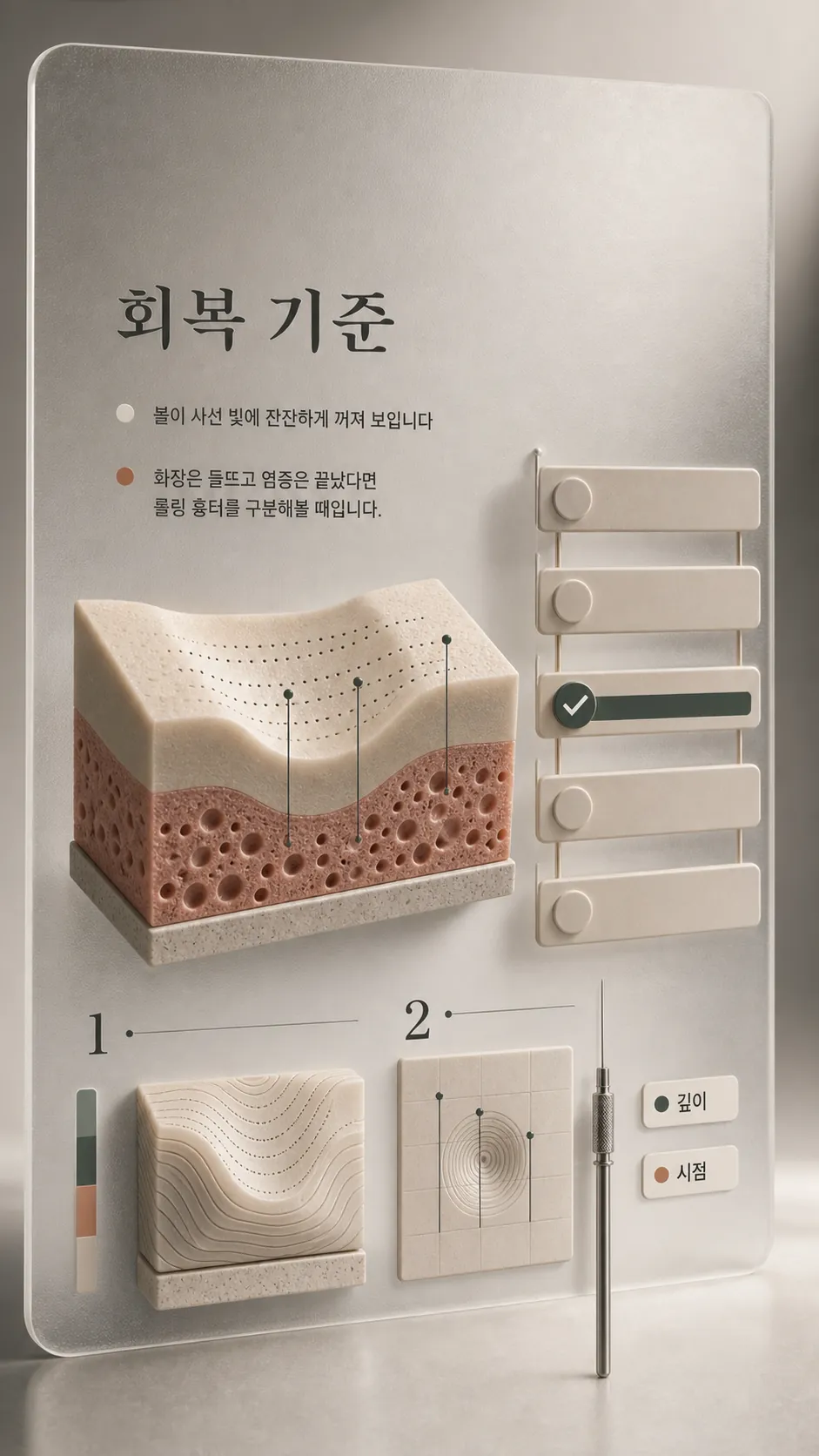 20대 롤링 흉터 깊이·시점·회복 기준 3라벨 요약