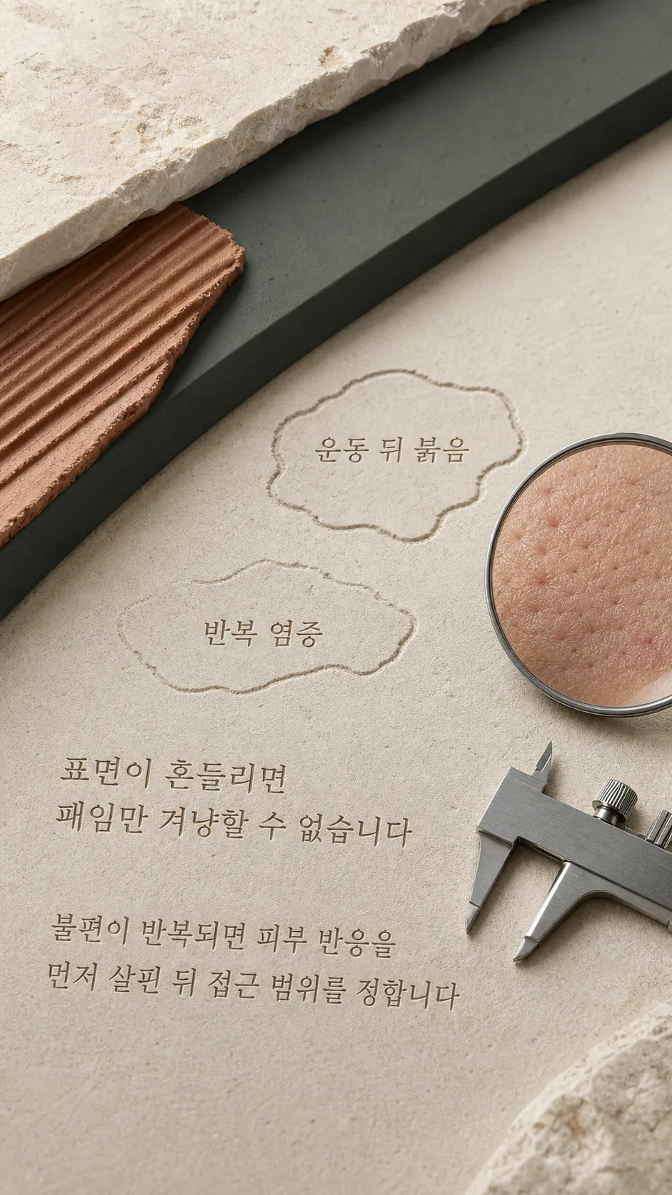 피부 질감 매크로와 캘리퍼 기준 도구