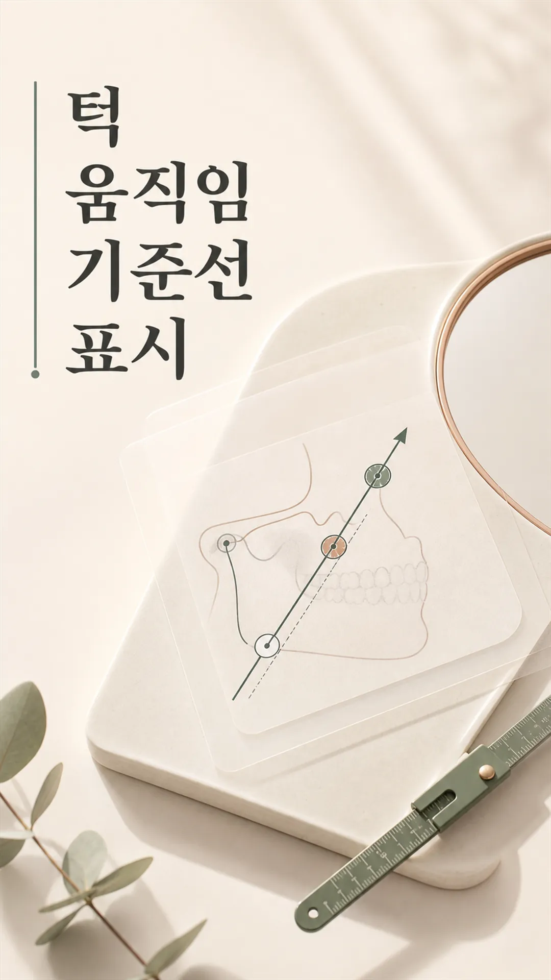 턱 움직임 기준선 표시