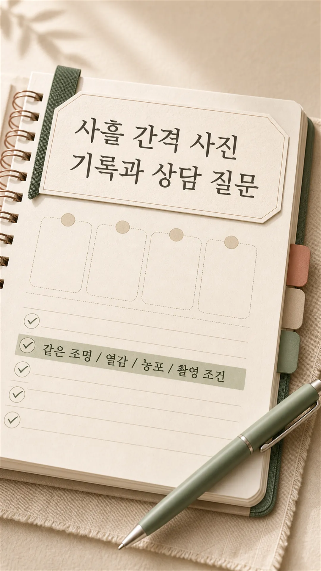 사흘 간격 사진 기록과 상담 질문 노트