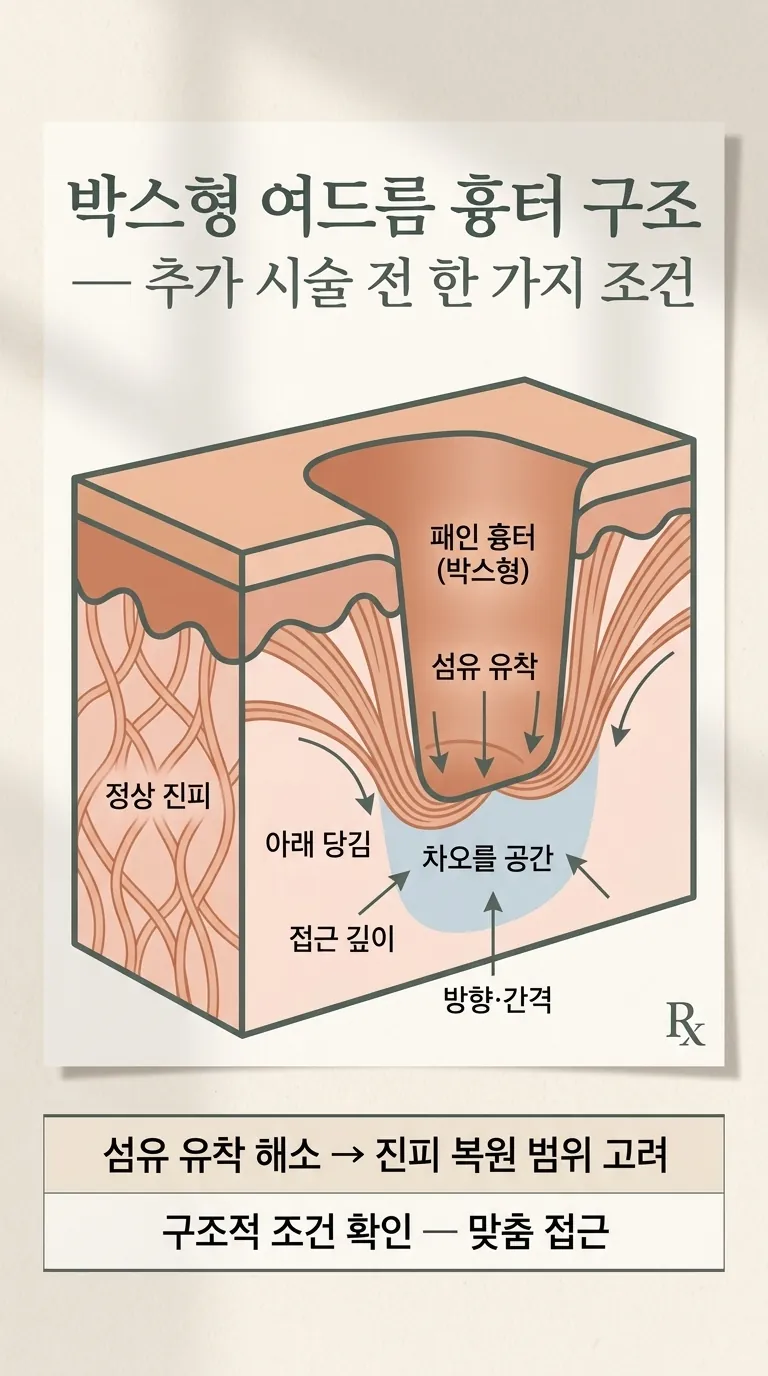패인 흉터 단면 구조
