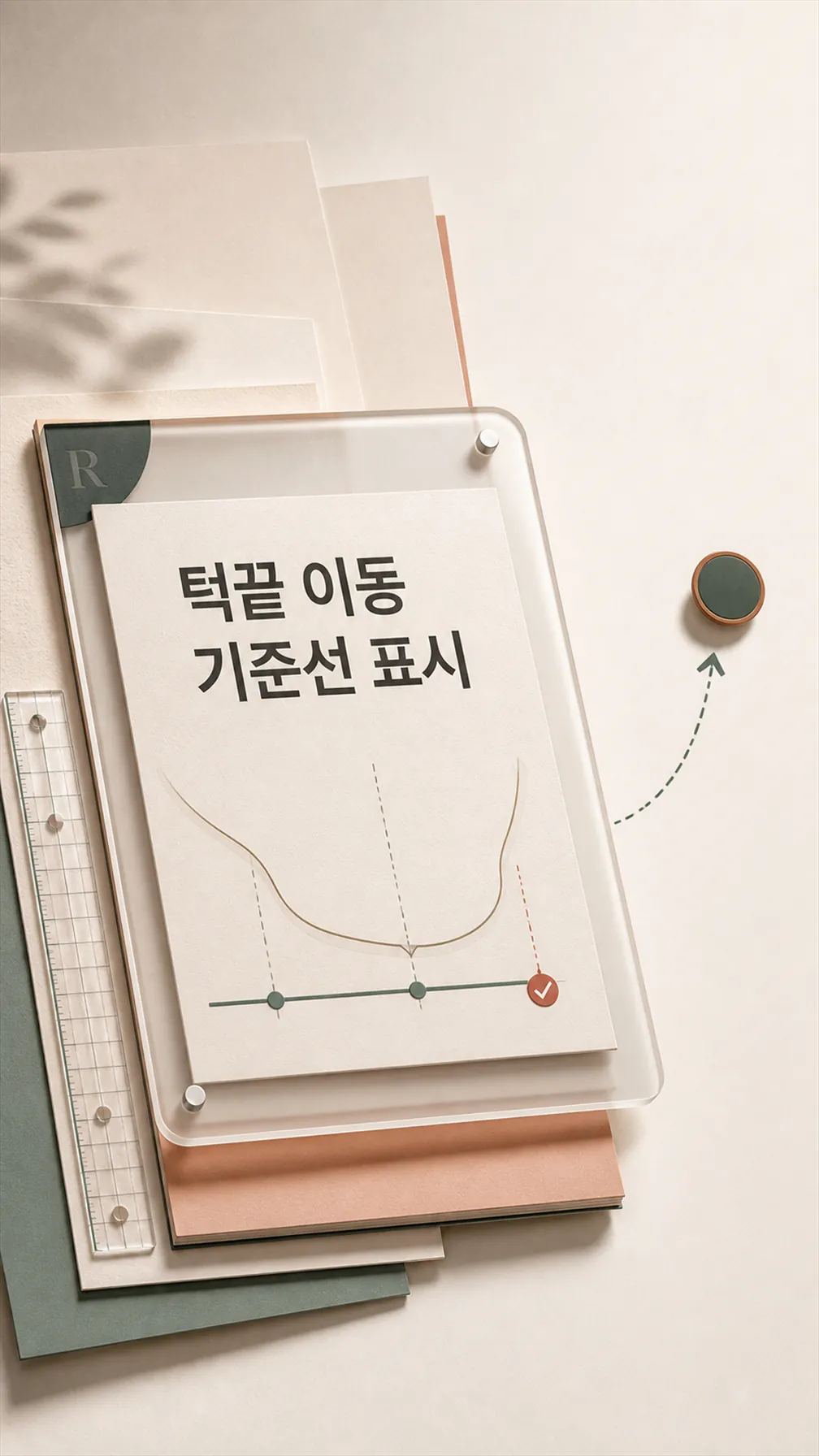턱끝 이동 기준선 표시