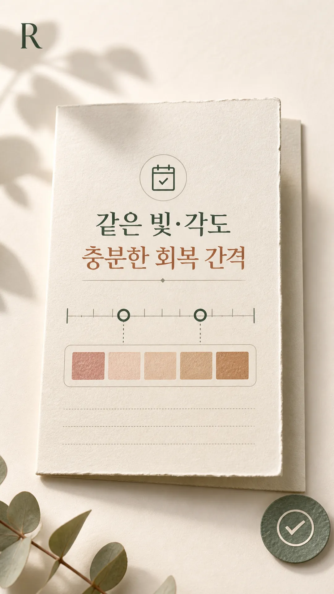 같은 빛·각도 충분한 회복 간격 기록 노트