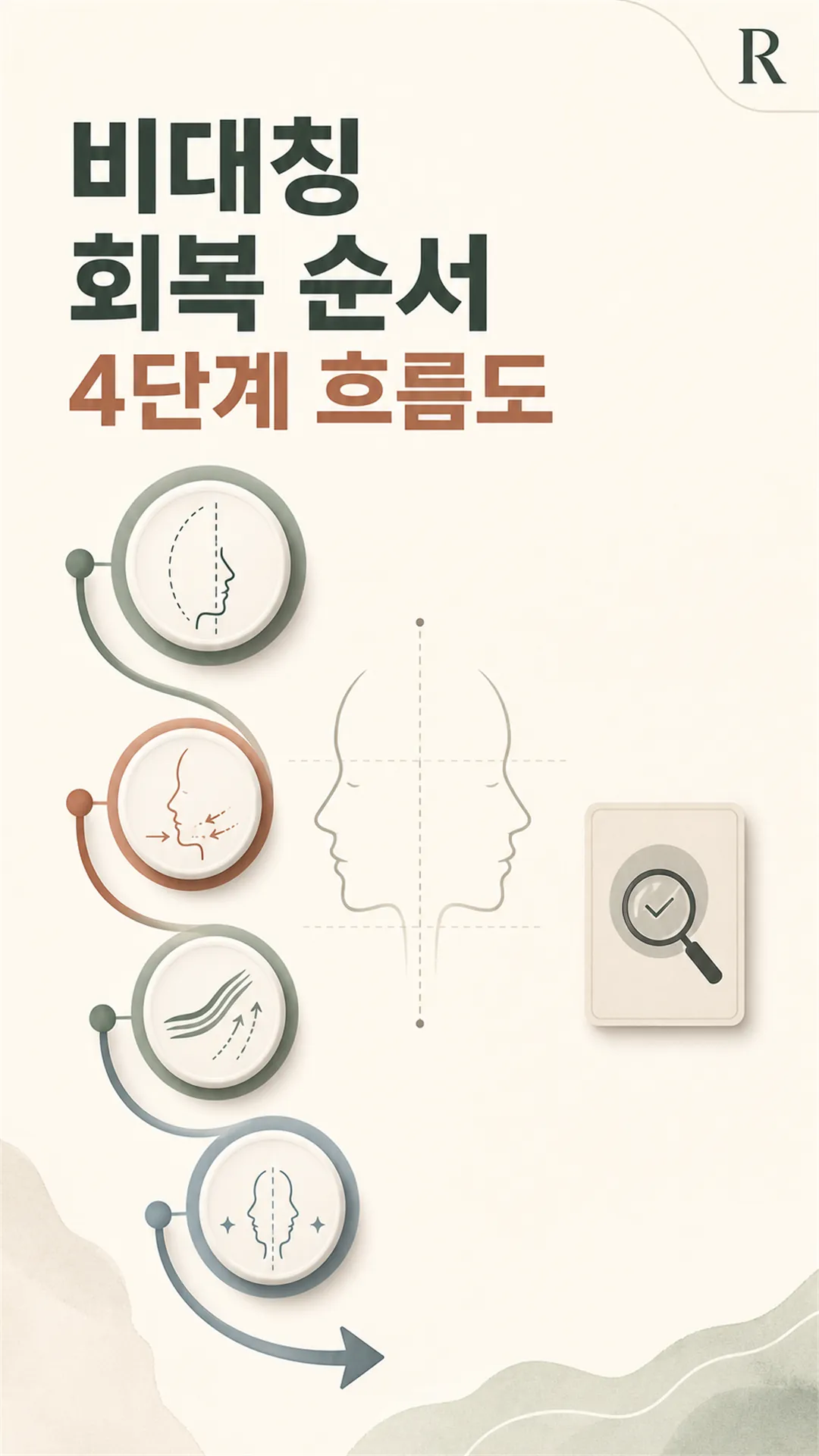 비대칭 회복 순서 4단계 흐름도