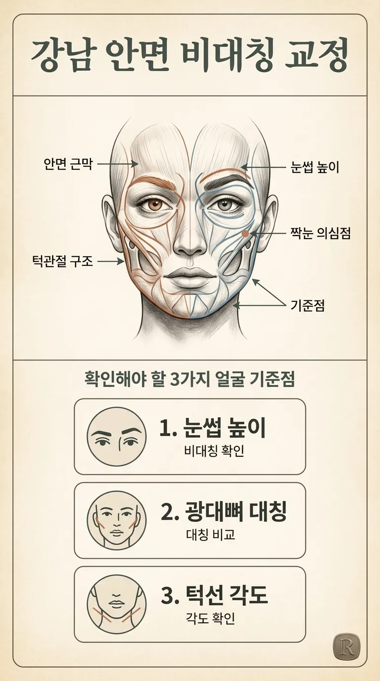 안면 근막과 턱관절 구조 모식도