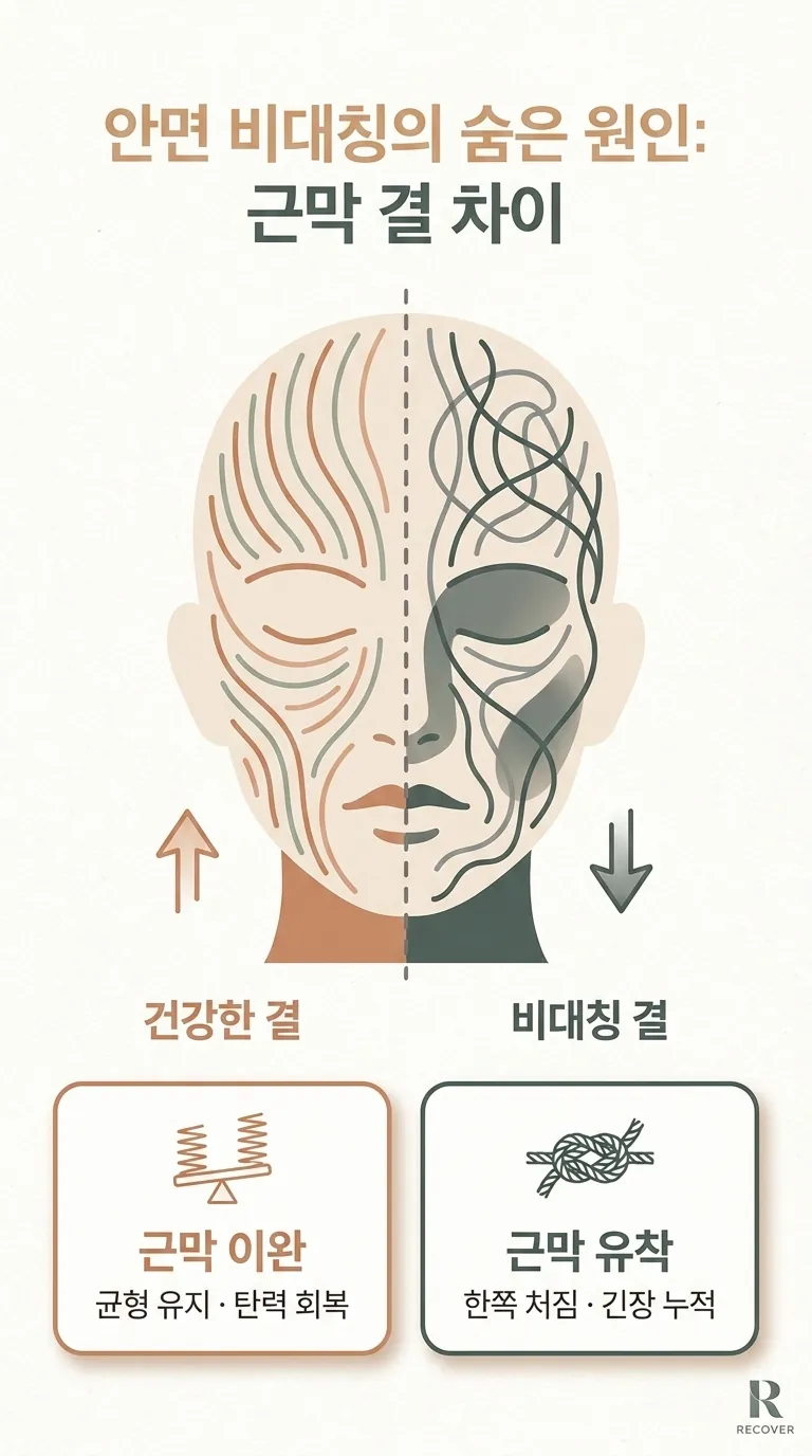 안면 근막 좌우 결 차이 시각화