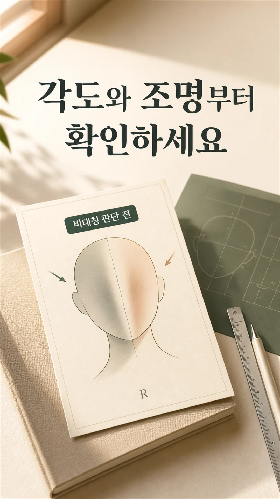 단체 사진 속 한쪽 조명 받은 옆얼굴 실루엣