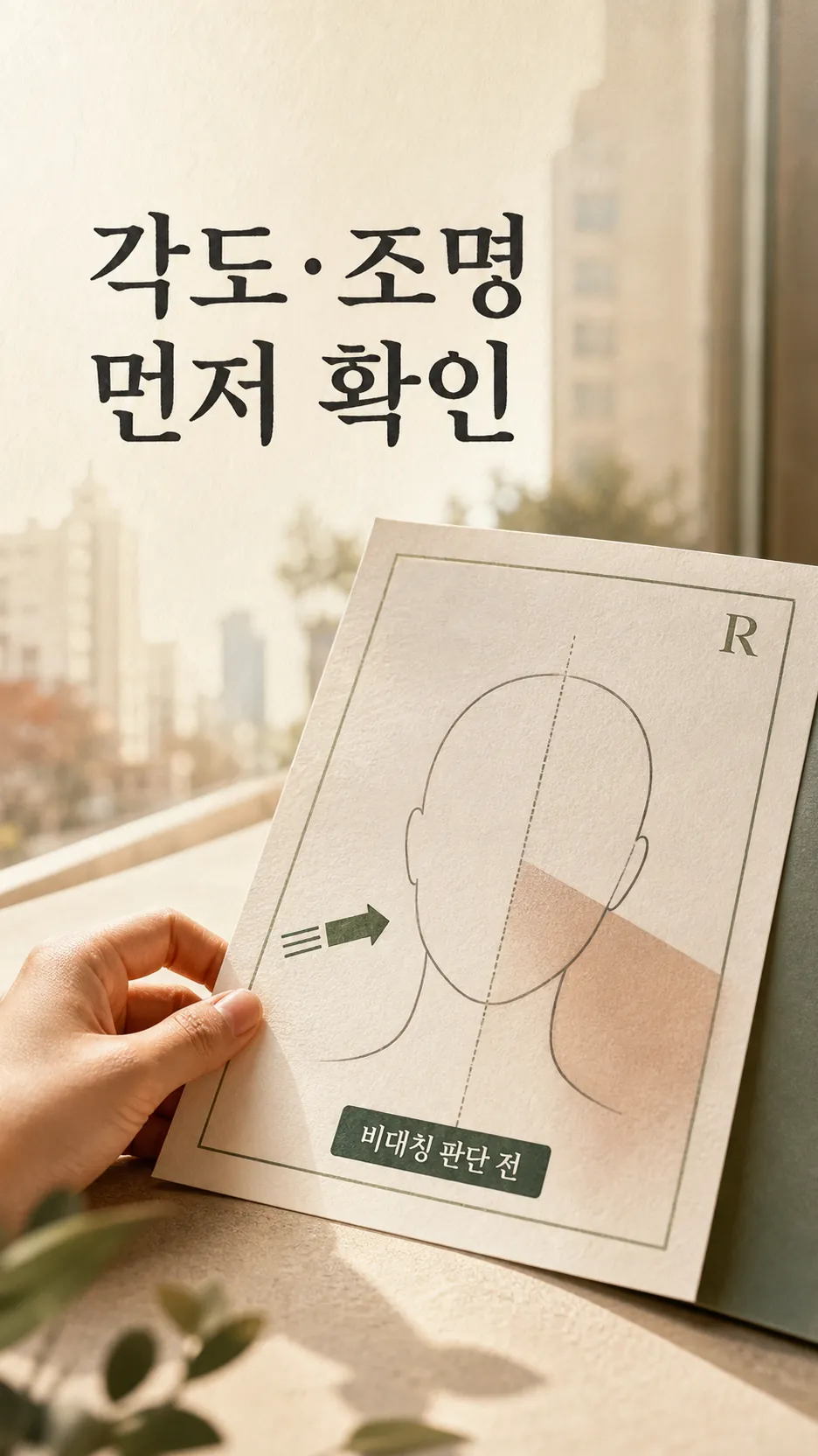 좌우 비교 체크표와 펜 탑다운 정물