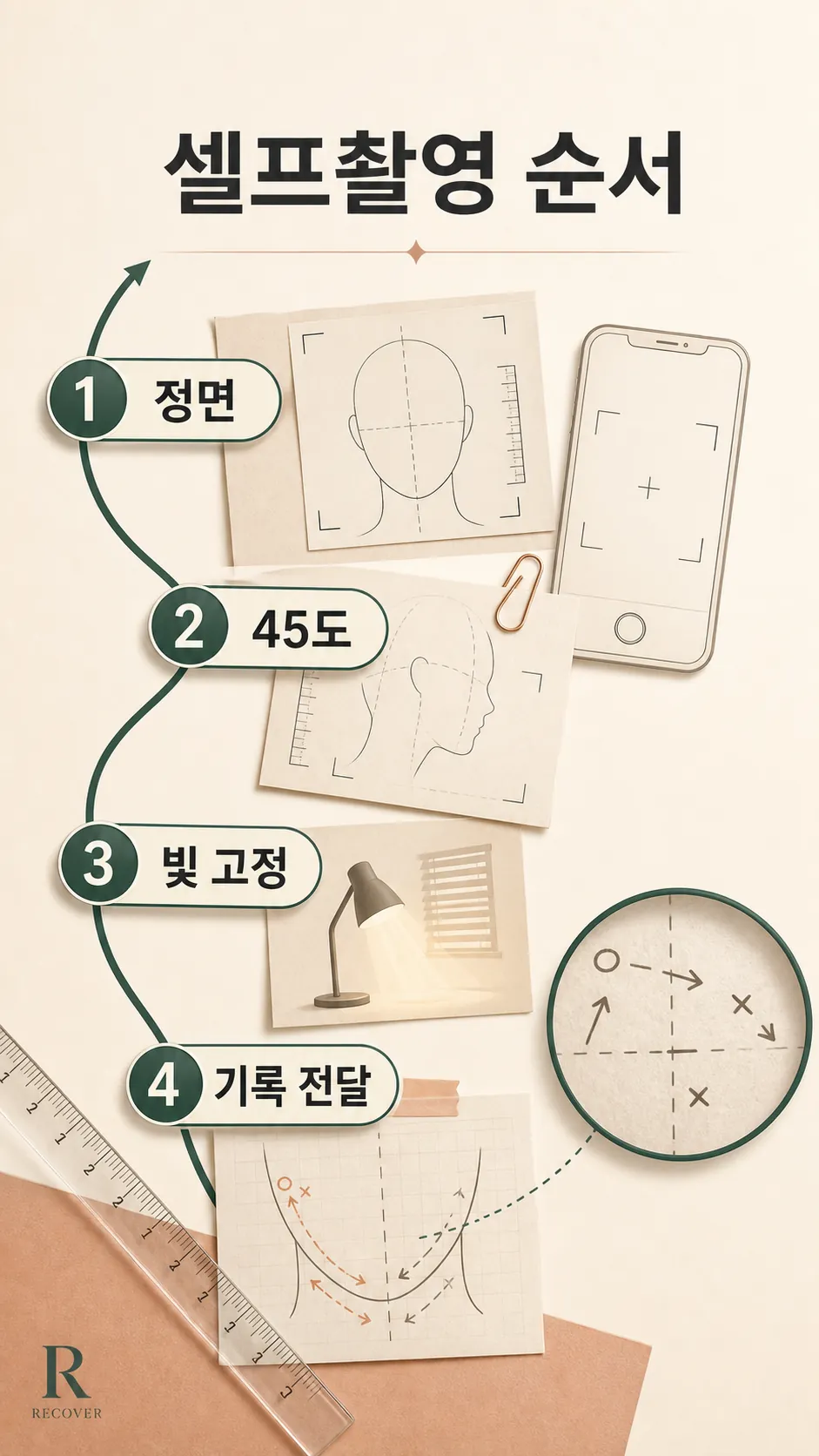 정면·좌측·우측 3컷 촬영 순서 흐름도
