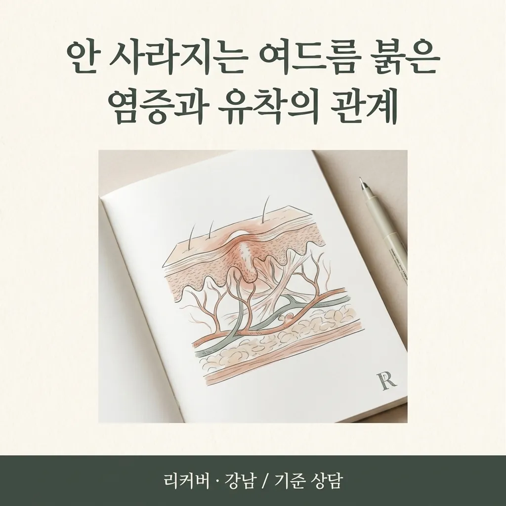 썸네일 - 강남 여드름 색소 침착 : 붉은 자국이 안 사라지는 진짜 이유, 염증과 유착의 관계