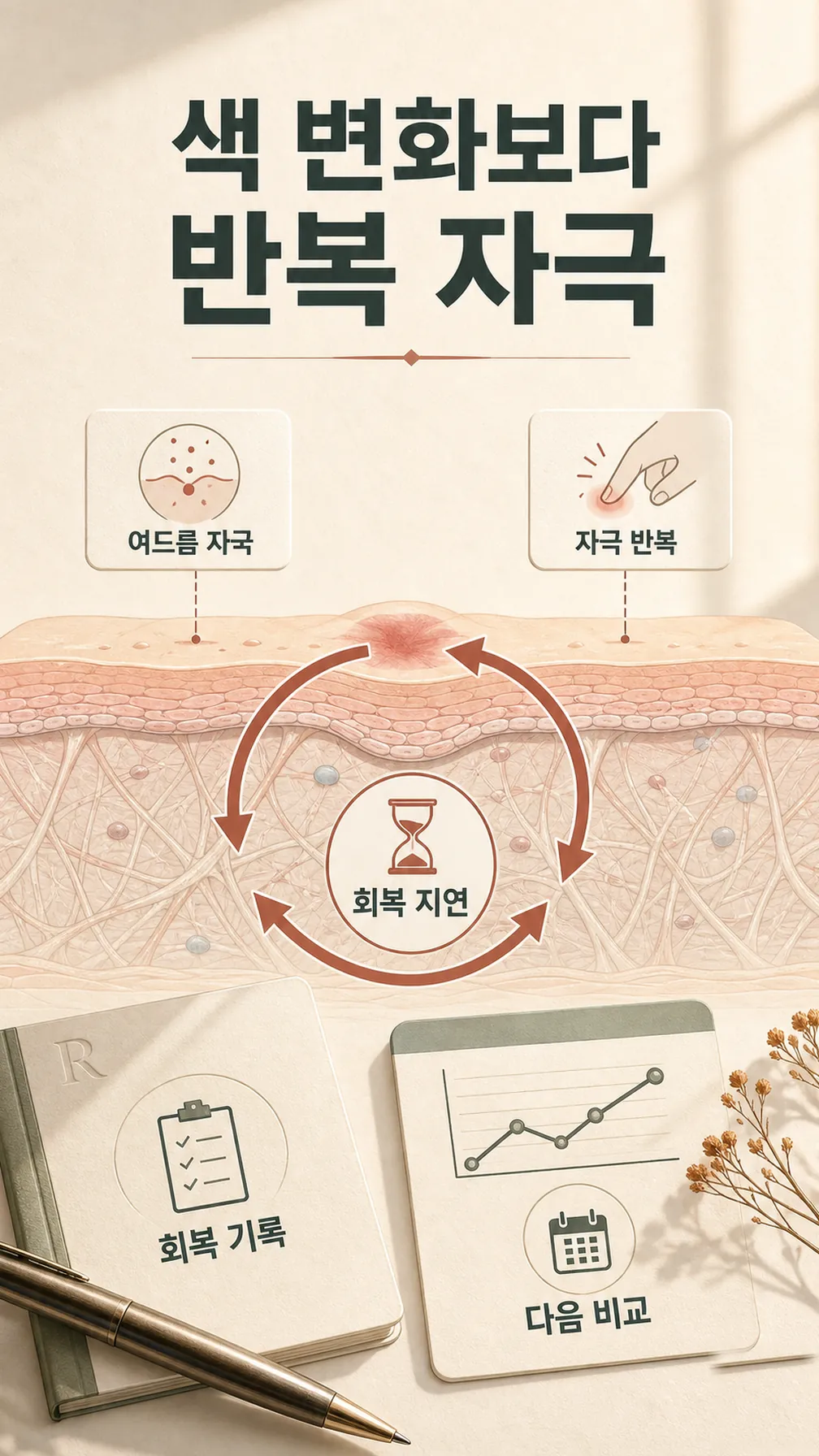 피부 장벽 회복 순서 흐름도