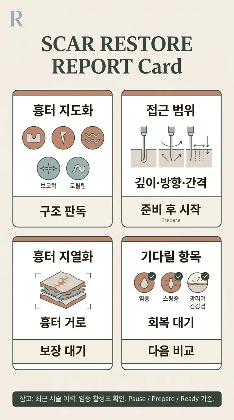 흉터 복원 기준표 도식