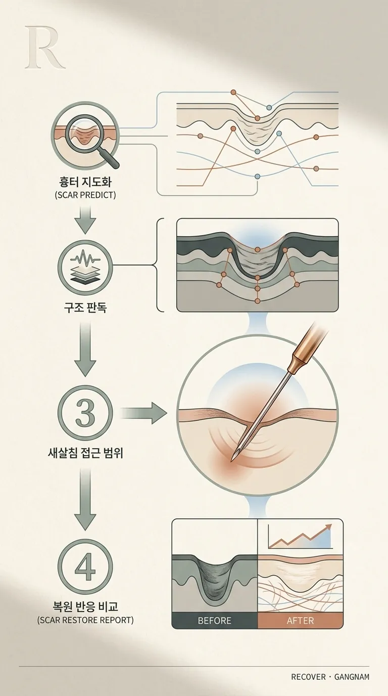 흉터 복원 4단계 흐름도