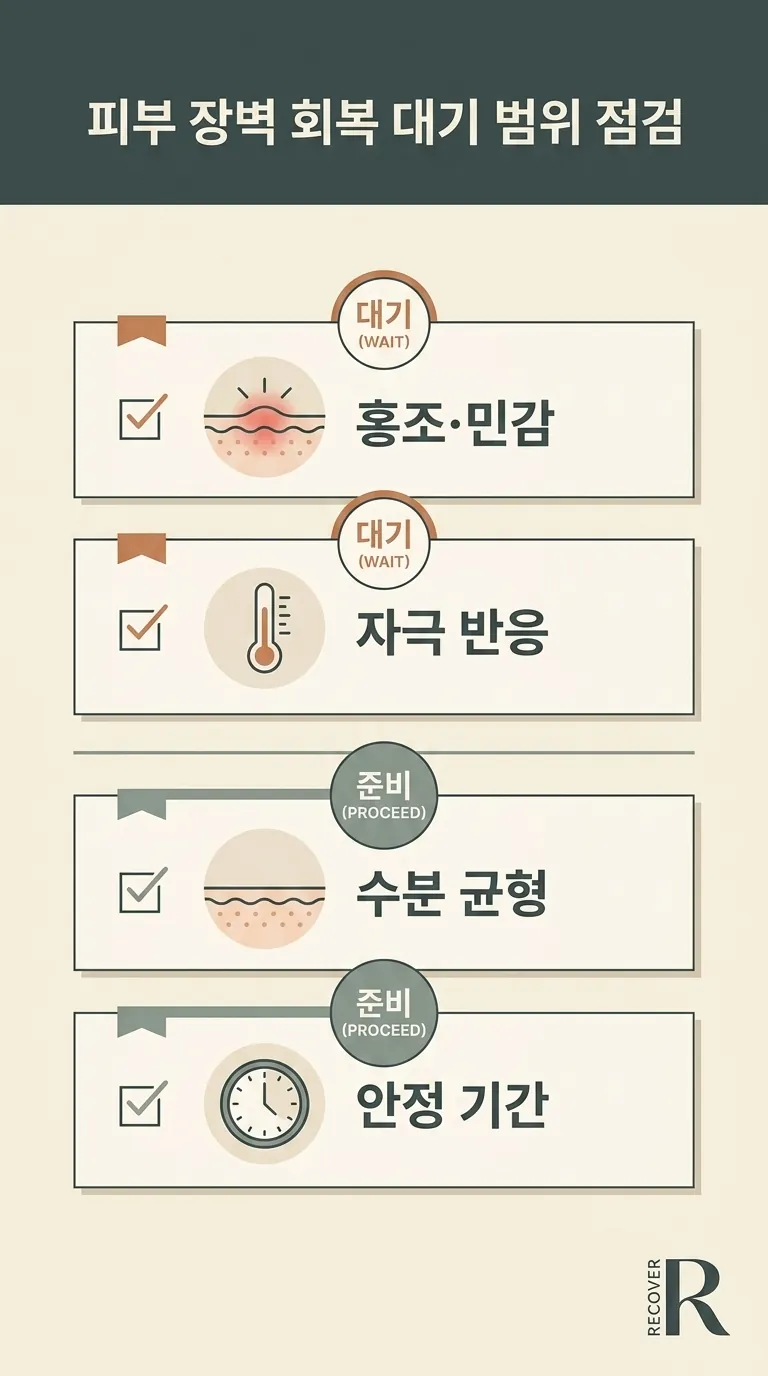 피부 장벽 회복 대기 범위 점검 체크리스트