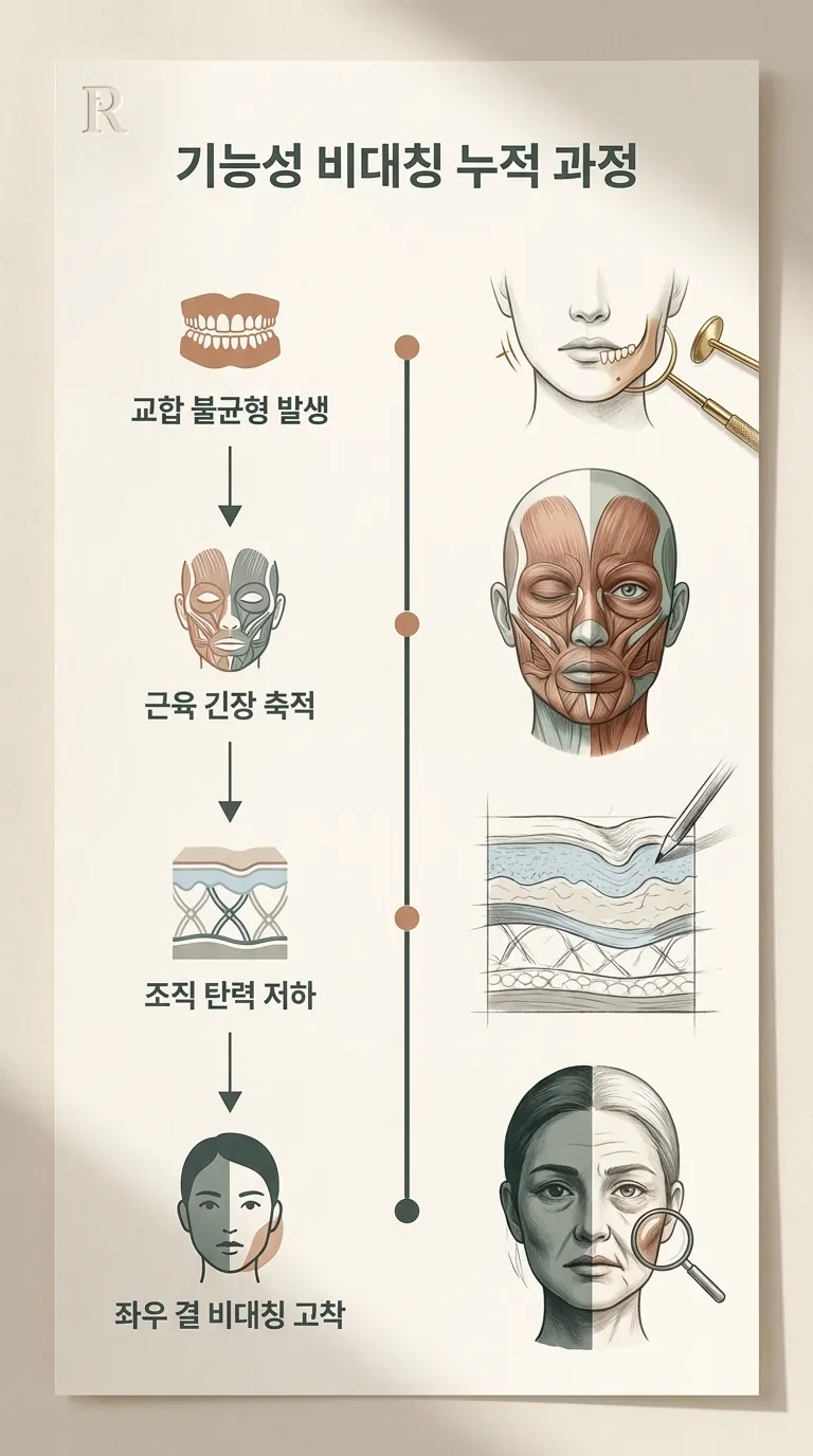 기능성 비대칭이 누적되는 4단계 타임라인