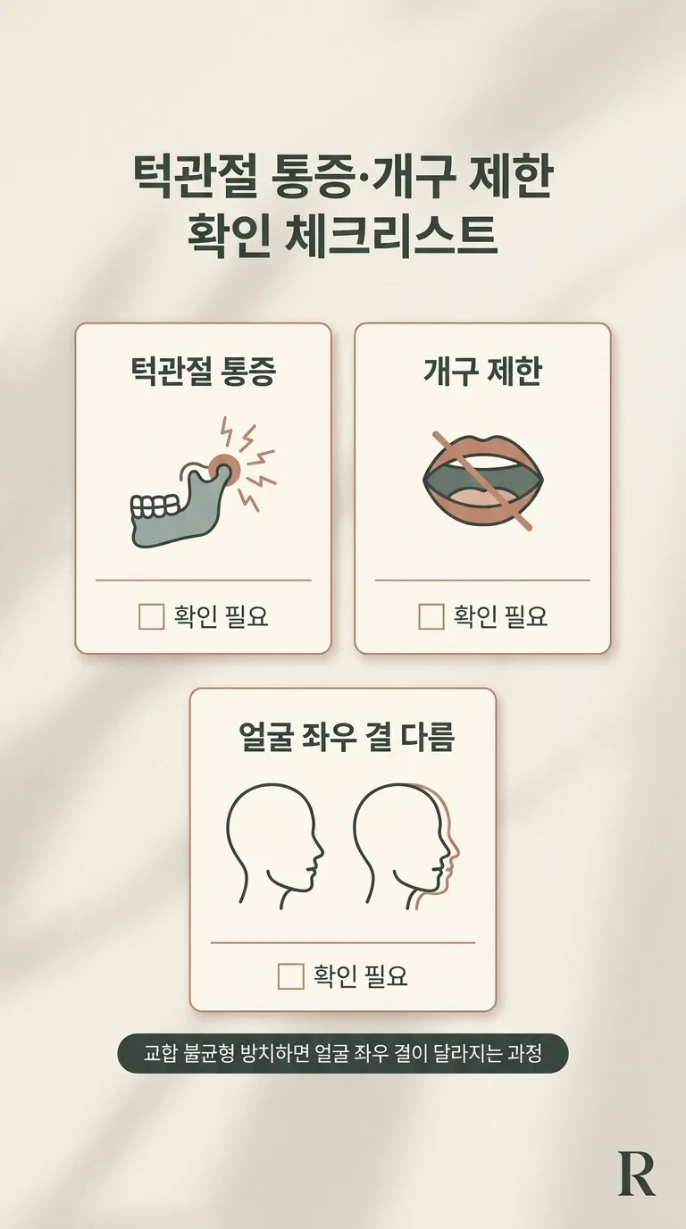 턱관절 통증과 개구 제한 시 확인 체크리스트
