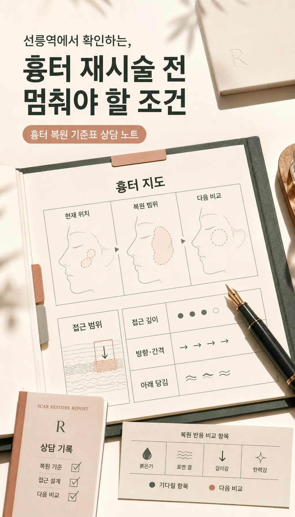 흉터 복원 기준표 상담 노트