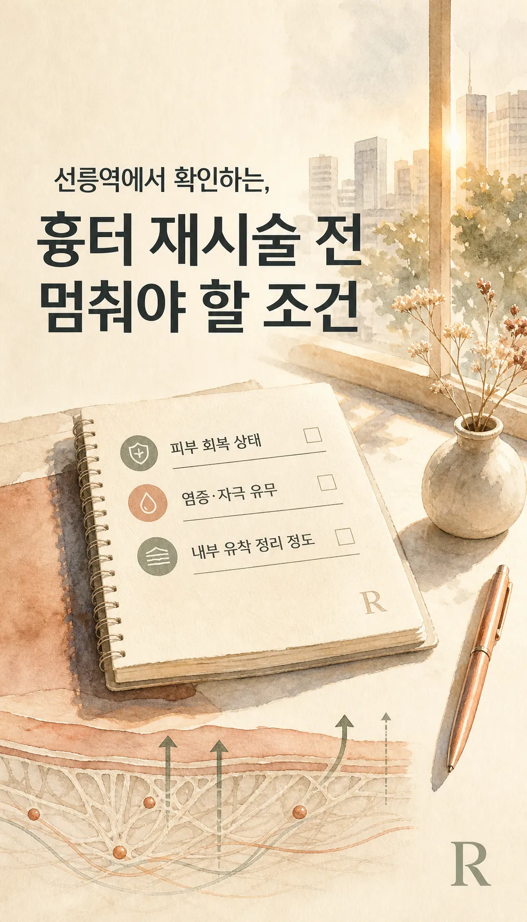 선릉 거리 저녁 햇살 창가