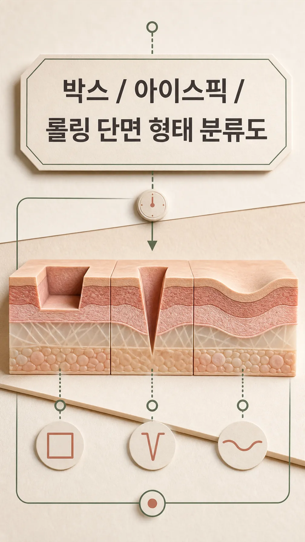 박스·아이스픽·롤링 단면 형태 분류도