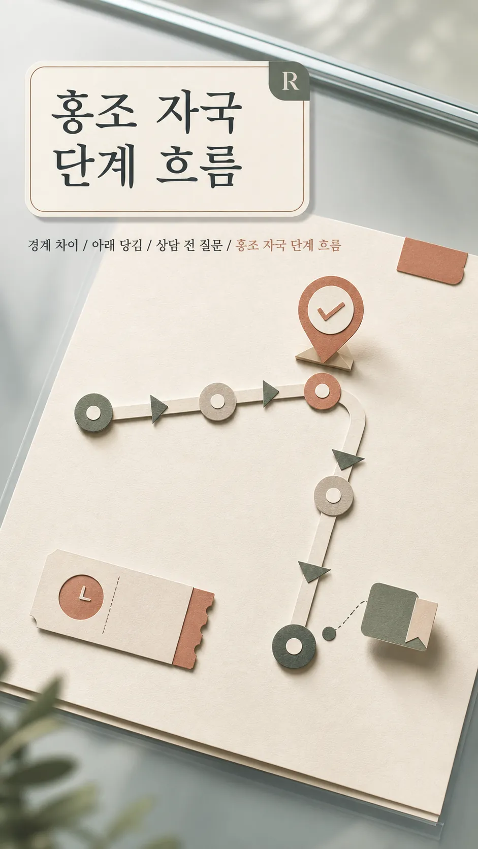 홍조 자국 단계 흐름