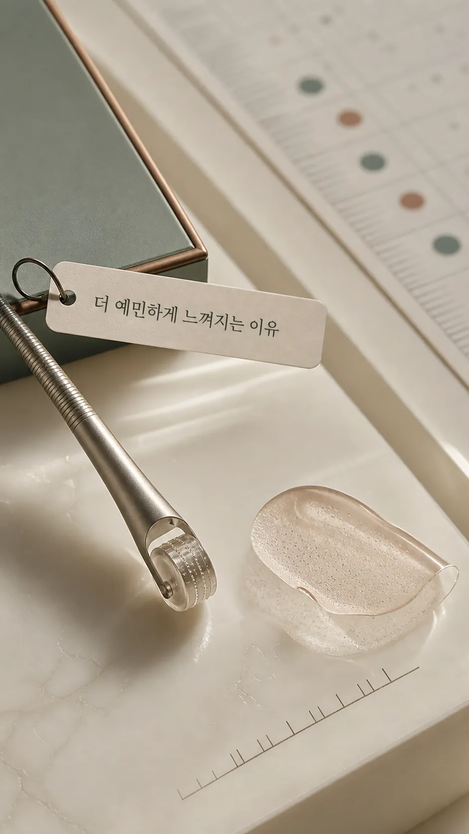 스킨케어 도구 피부 결 질감 매크로