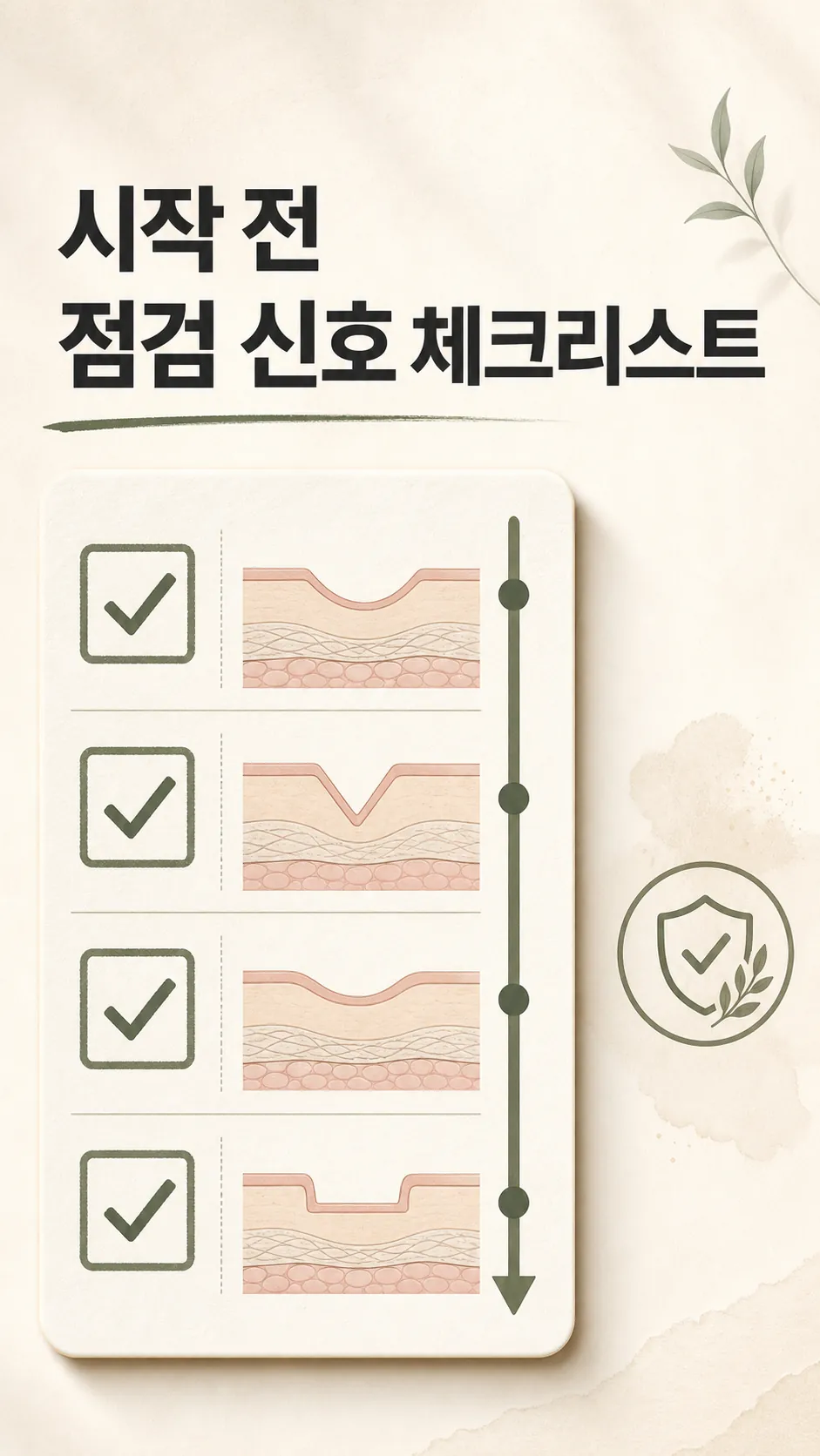 시작 전 점검 신호 체크리스트