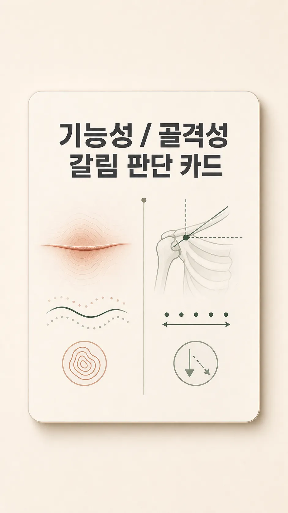 기능성·골격성 갈림 판단 카드