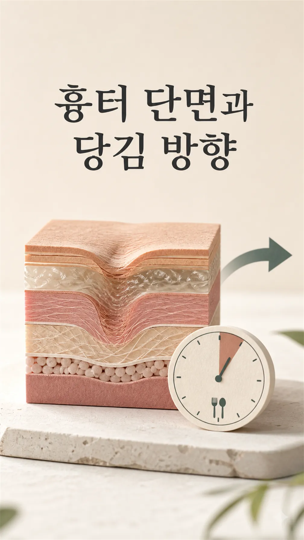 흉터 단면과 당김 방향