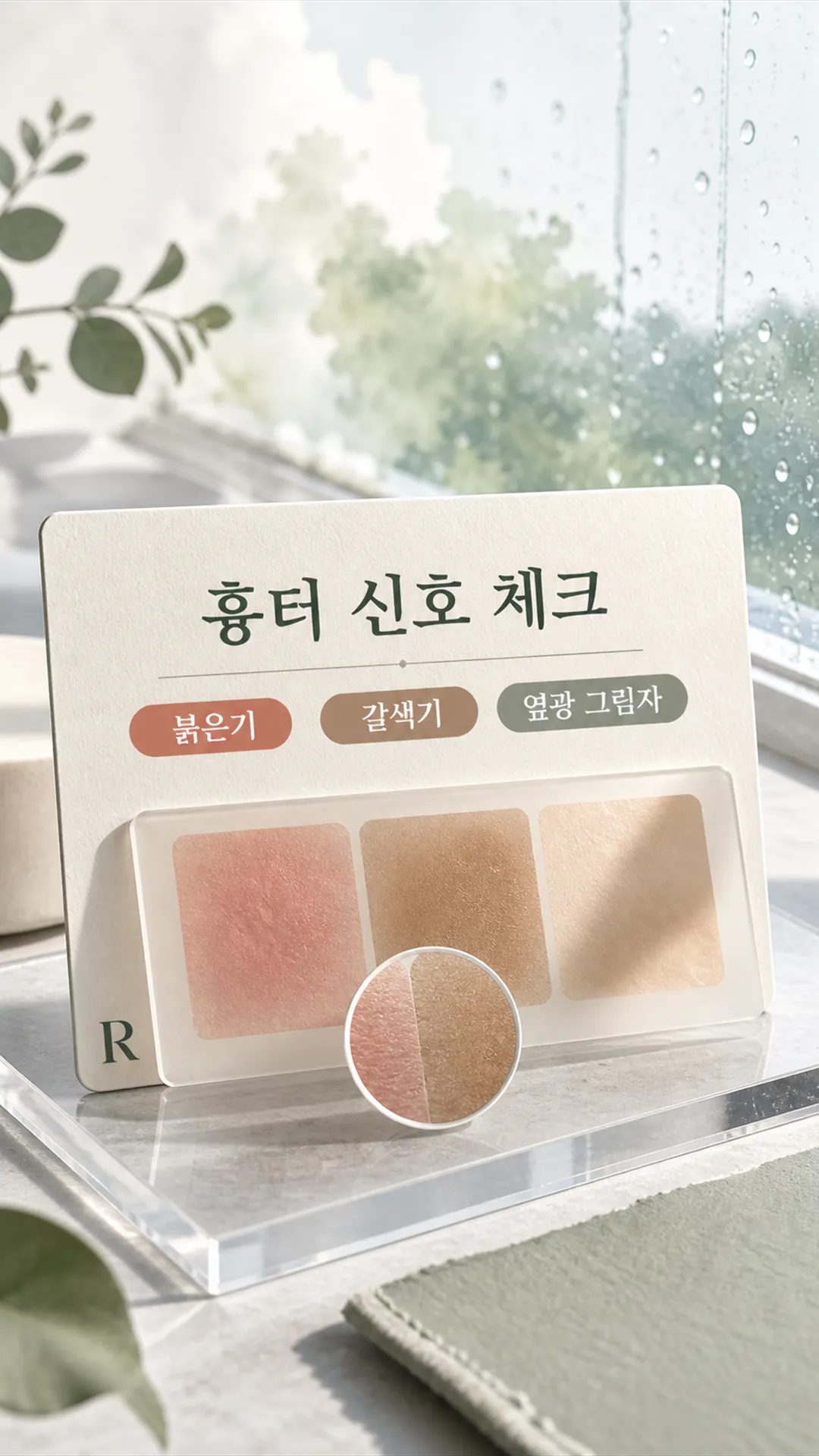 장마 지난 맑은 창가 수채 정물