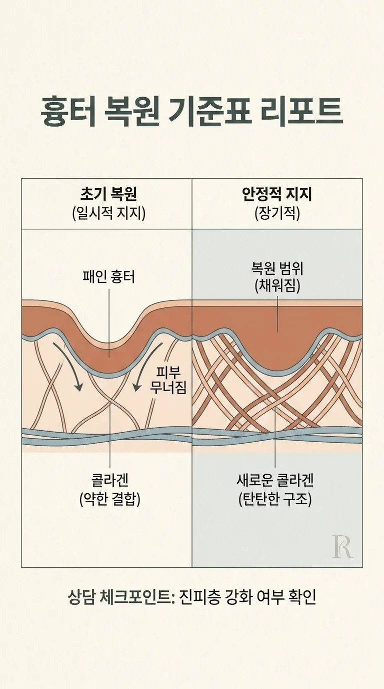 진료실 내 흉터 복원 기준표 리포트