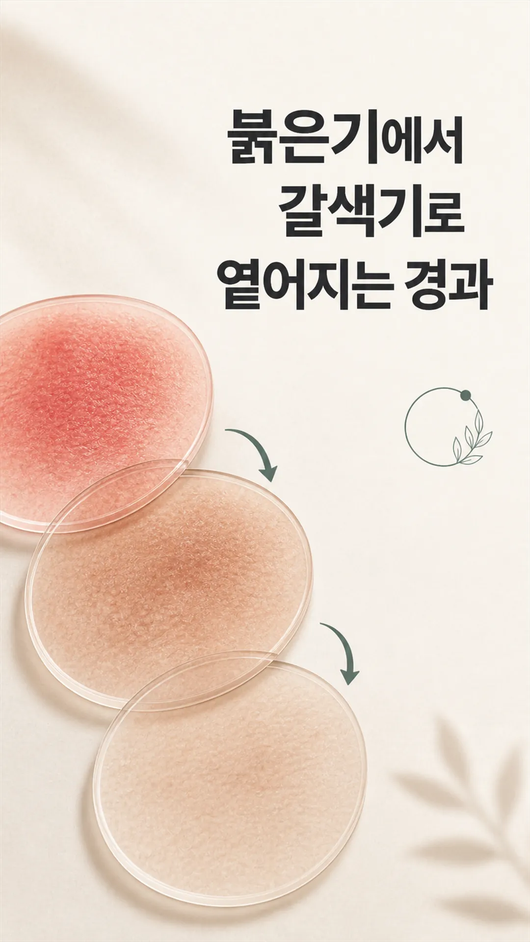 붉은기에서 갈색기로 옅어지는 경과 흐름도