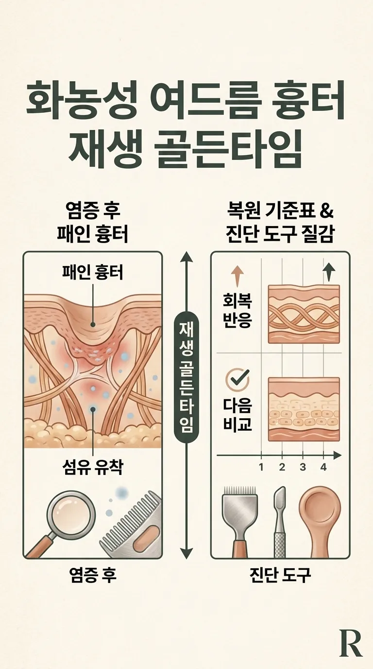 흉터 복원 기준표와 진단 도구 질감