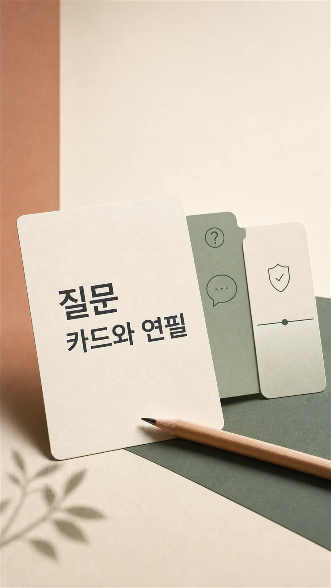질문 카드와 연필 정물