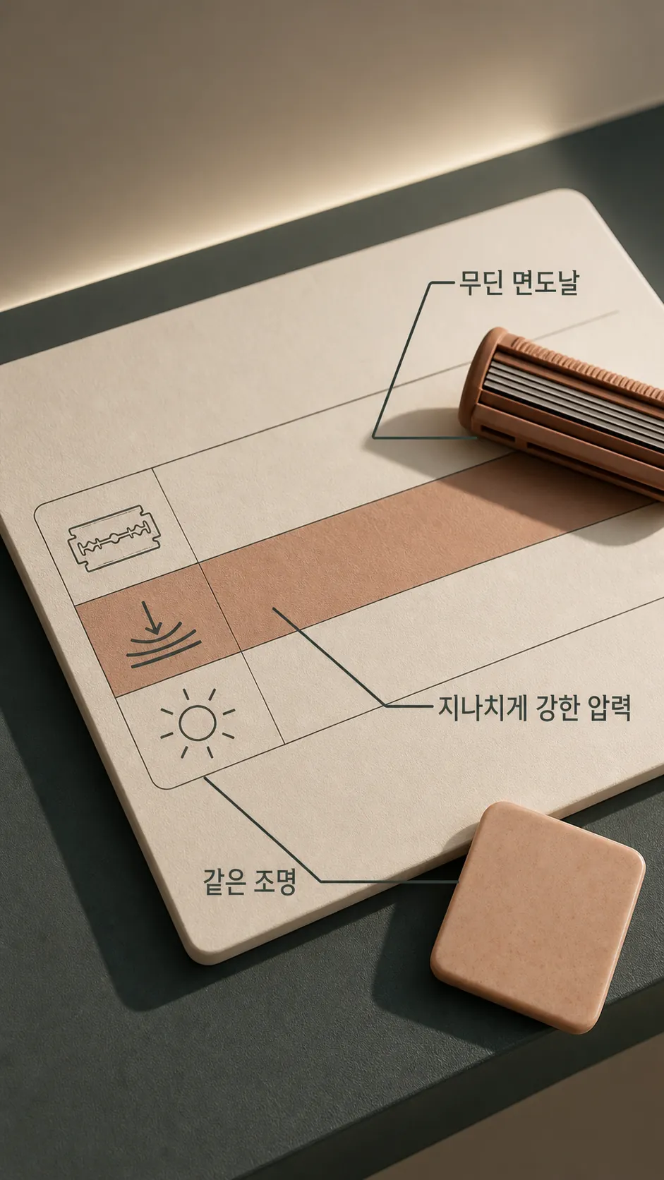 같은 조명 피부 경계 손가락 기준점 비교 기준 카드