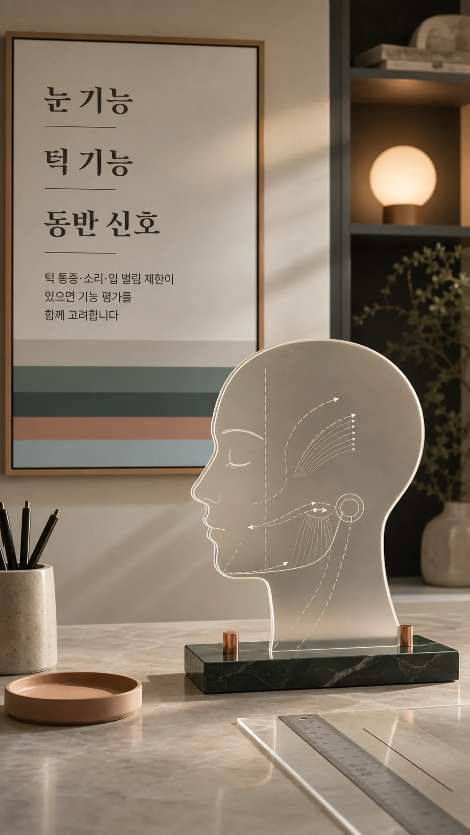 줄자와 스킨 마커 질감 매크로