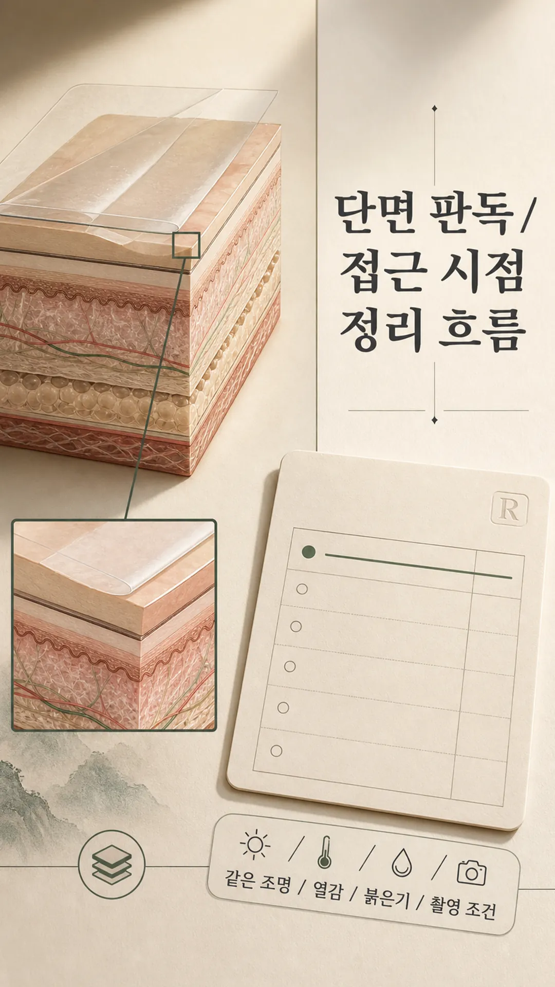 단면 판독 → 접근 시점 정리 흐름