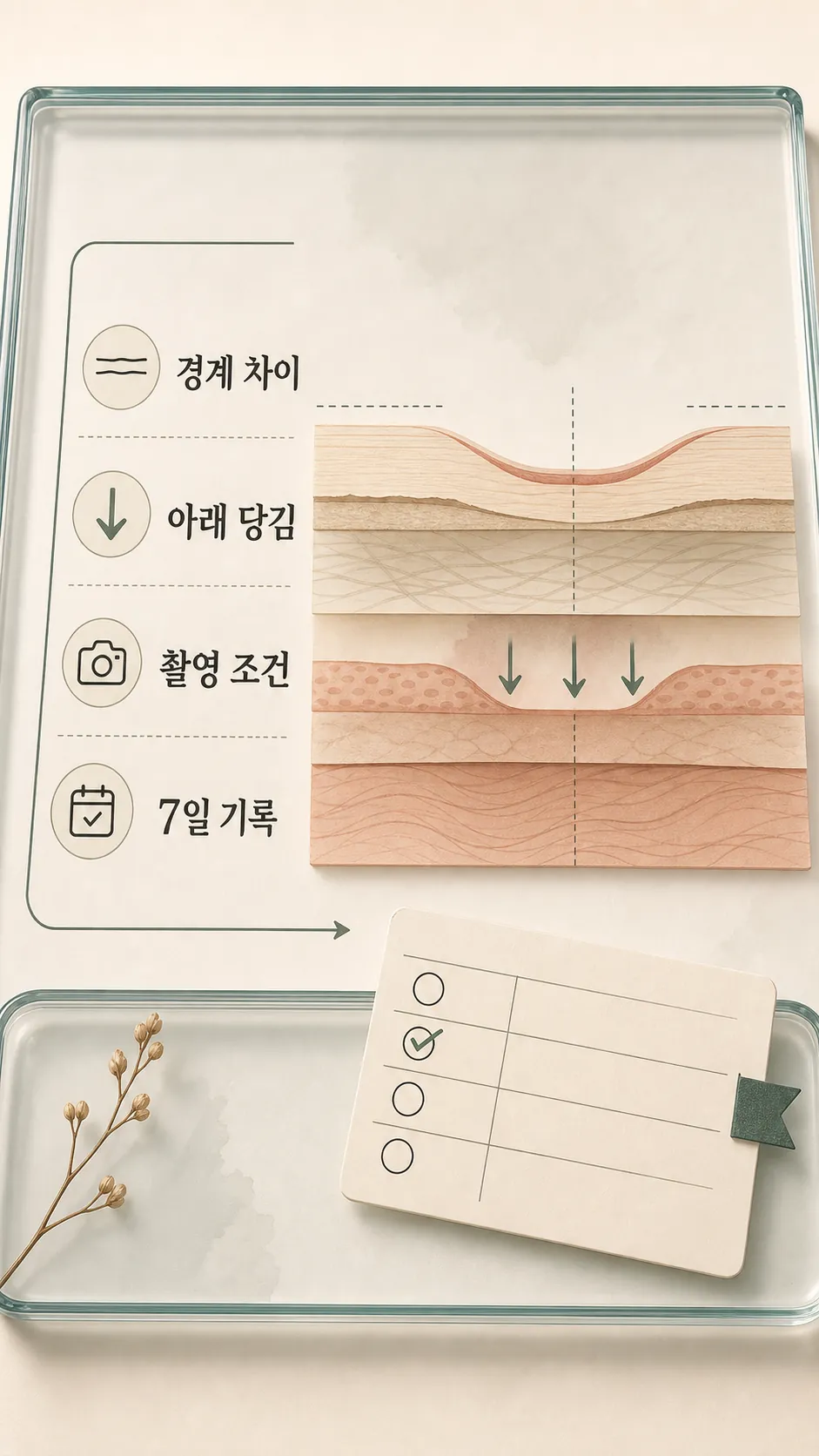흉터 아래 당김 단면 도식
