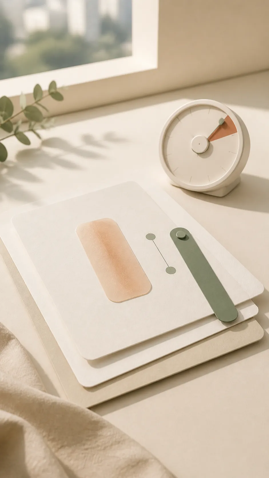 창가에 놓인 피부 기록 노트
