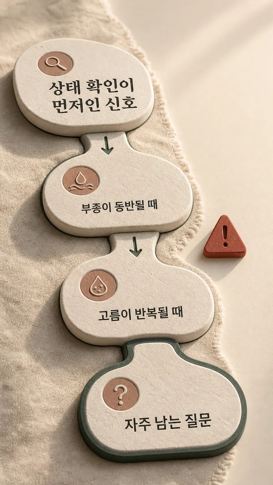 회복 시점과 주의 신호 단계 타임라인
