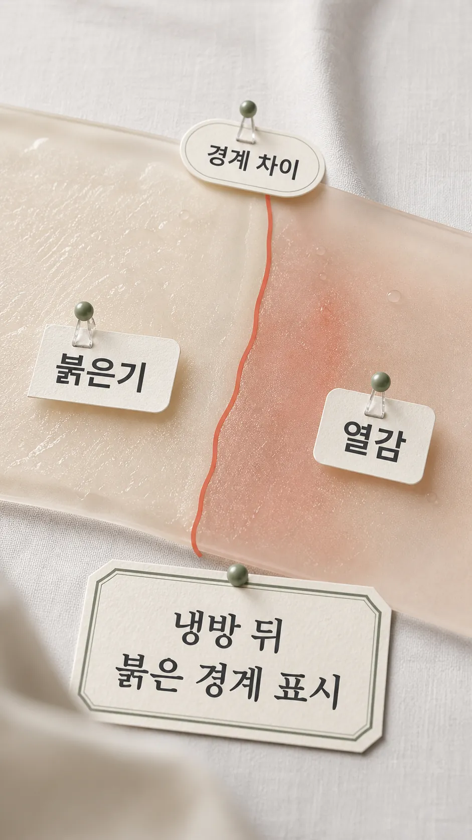 냉방 뒤 붉은 경계 표시