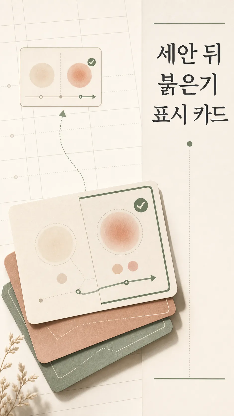 세안 뒤 붉은기 표시 카드